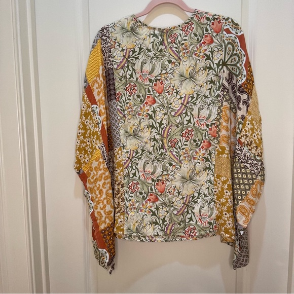 GiGiO Women's Floral Boho Patchwork Top - Multicolor - Size Small - Picture 3 of 7